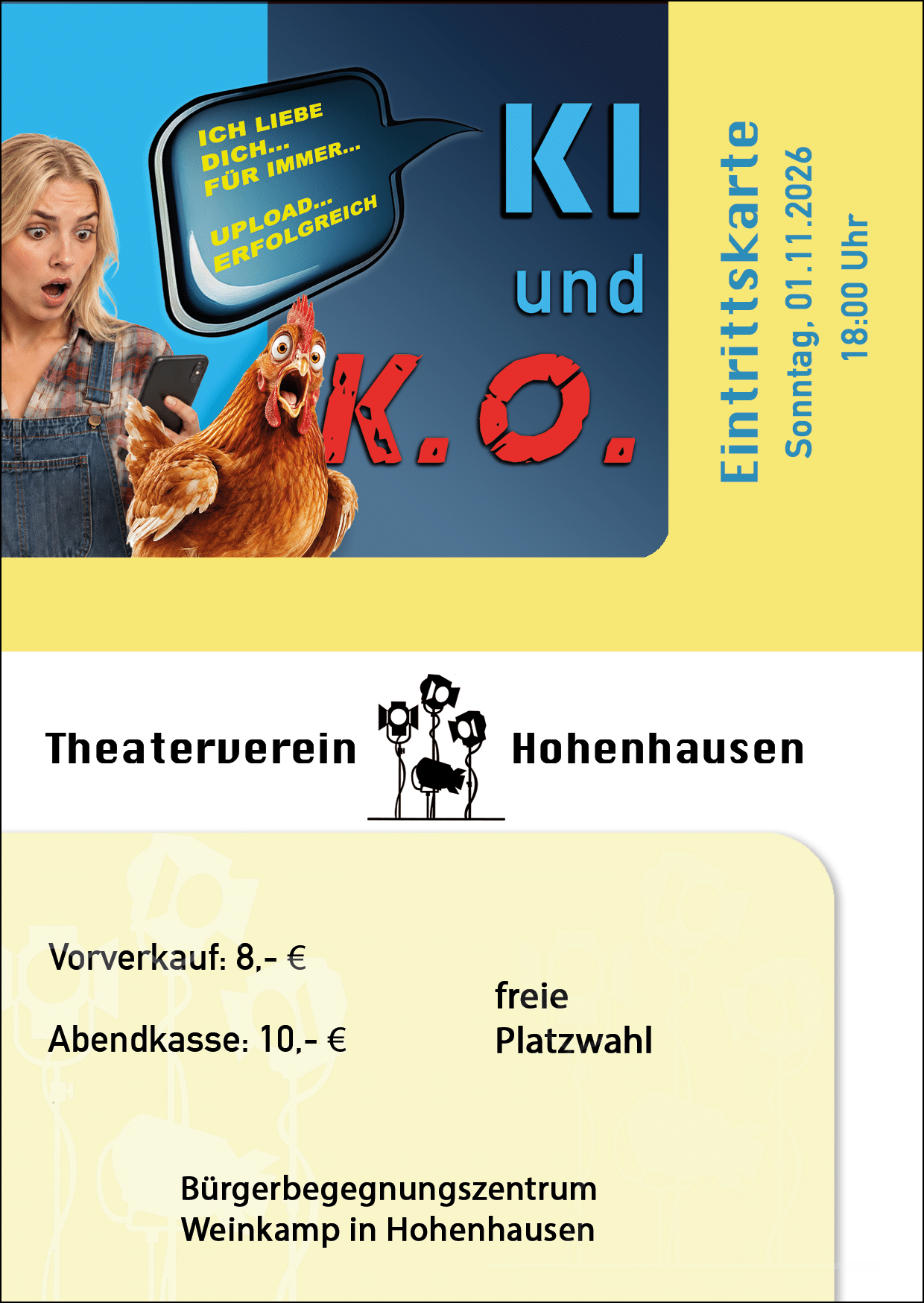 Eintrittskarte für Sonntag, 01.11.2026